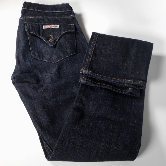 Hudson Carly Signature 25 Straight Leg  Dark Wash Lisbon Jeans Flap Pockets - Picture 3 of 11